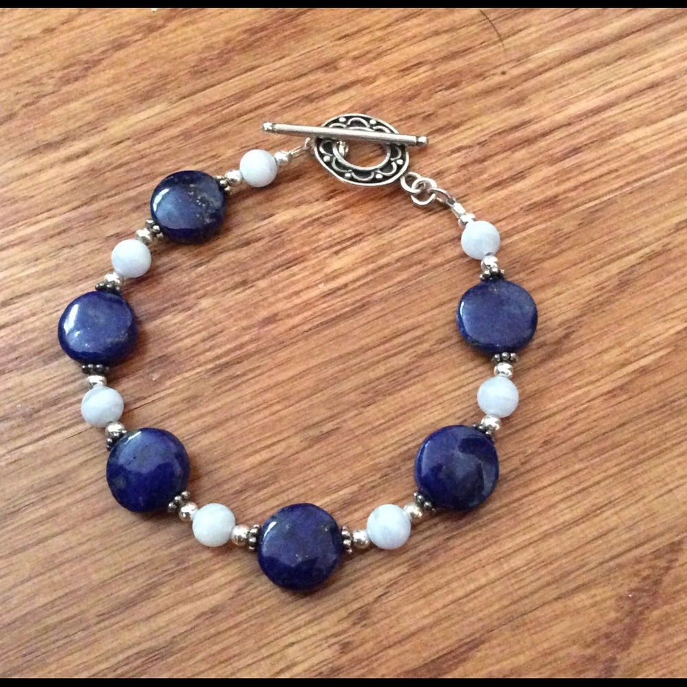 Handmade Lapis Sterling Silver Bracelet